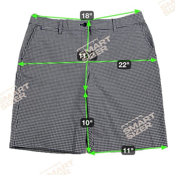 Talbots Perfect Short 10.5” Navy White Gingham Check Chino Shorts Size 14 - Picture 4 of 10